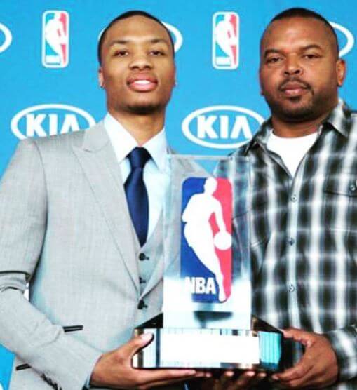 Gina Johnson son Damian Lillard with his father Houston Lillard Sr.